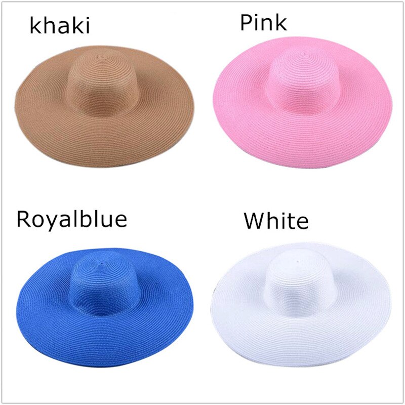 Seaside large brim hats summer straw hat foldable sun hat Summer Sun Hats For Women large Brimmed Straw Sun Hat Folding Beach Gi