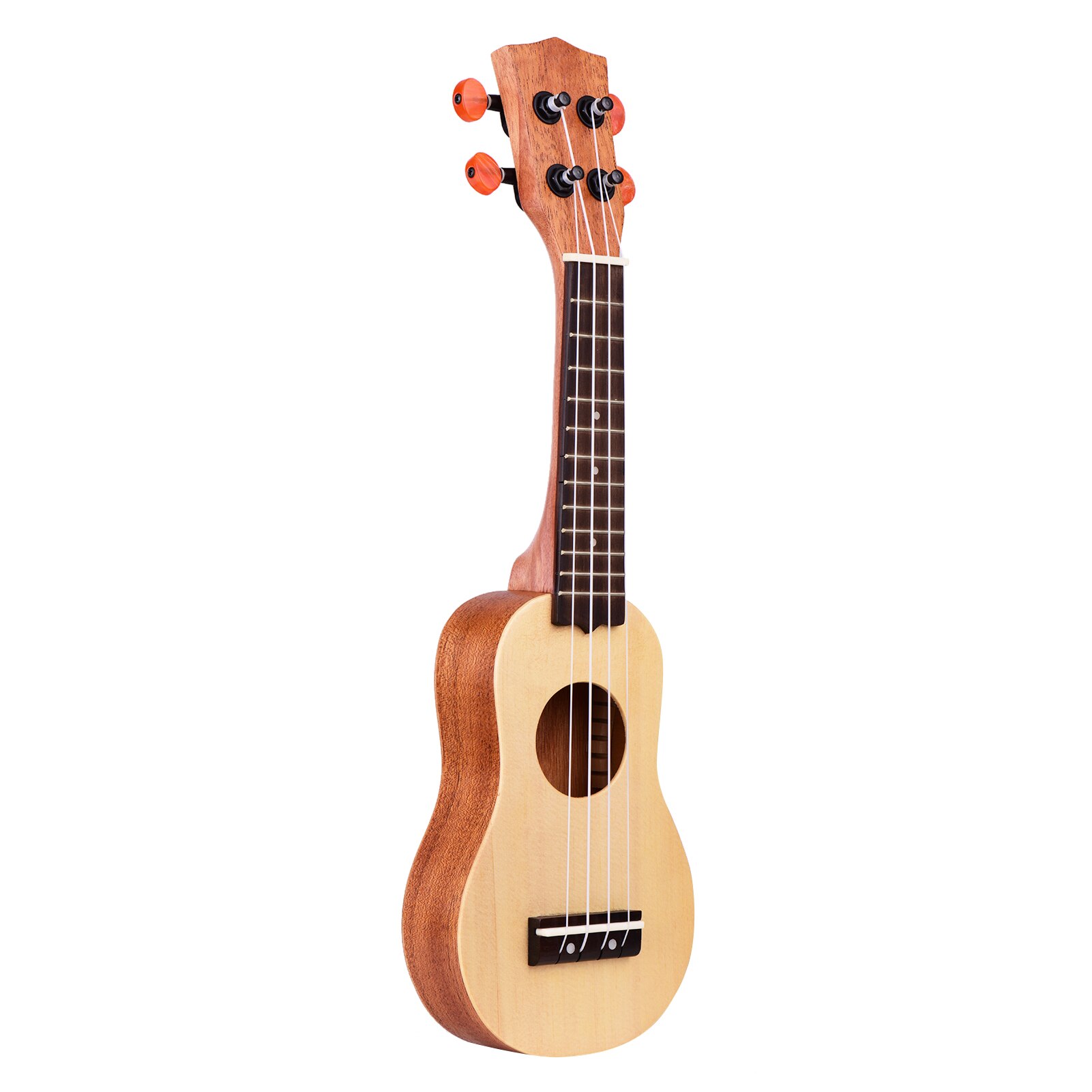 Muslady 17 Inch Mini Acoustic Ukulele Travel Portable Ukelele Uke Pocket 4-string Guitar Spruce Wood Topboard Set