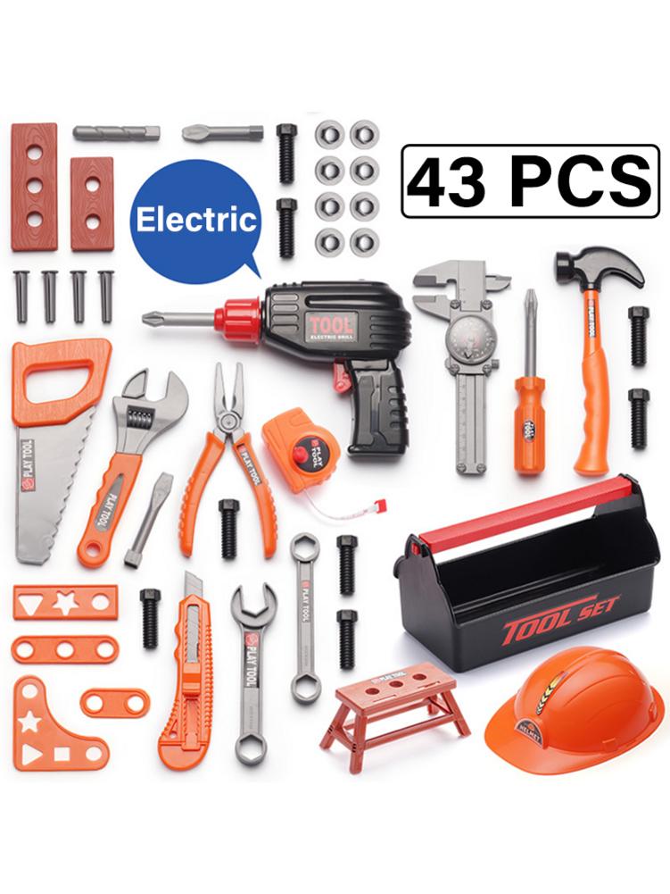 43 Pcs/set Children's Repair Tools Toy Power Workbench Construction Tool Bench Set For Boys And Girls Children Pretending Toys