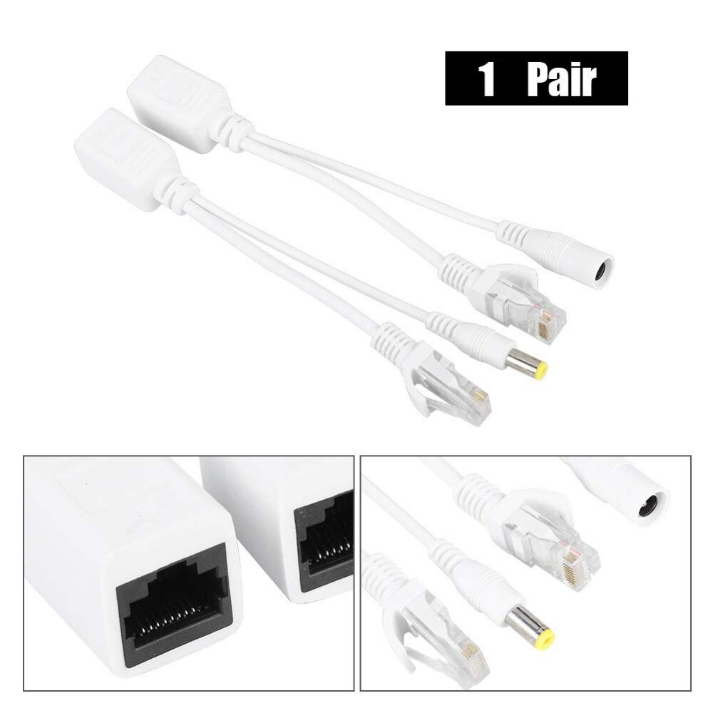 POE Adapter cable RJ45 Cable Power Over Ethernet Adapte Injector Splitter DC 12 V 1 Pair for IP Camera