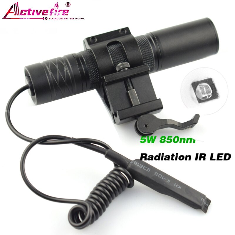 18650 rechargeable flashlight 5W focusing infrared with flashlight accessories 850nm night vision camera fill light