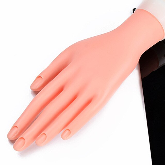 Mano Flexible para práctica de manicura, modelo de mano Flexible y reutilizable, dedo Flexible con puntas para uñas, modelo de entrenamiento ajustable para manos