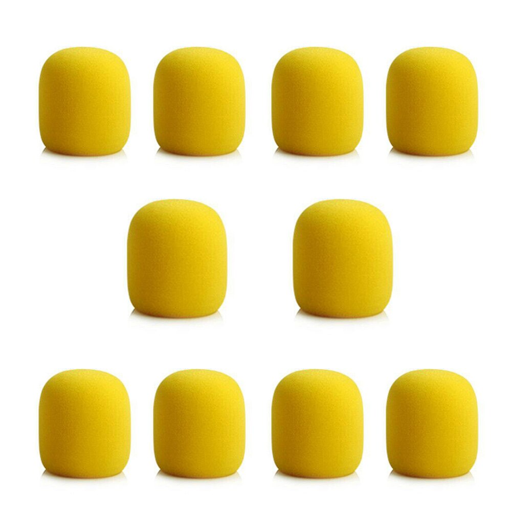 10Pcs Microfoon Foam Mic Spons Cover Professionele Studio Voorruit Mic Caps Microfoon Spons Foam Mic: YELLOW