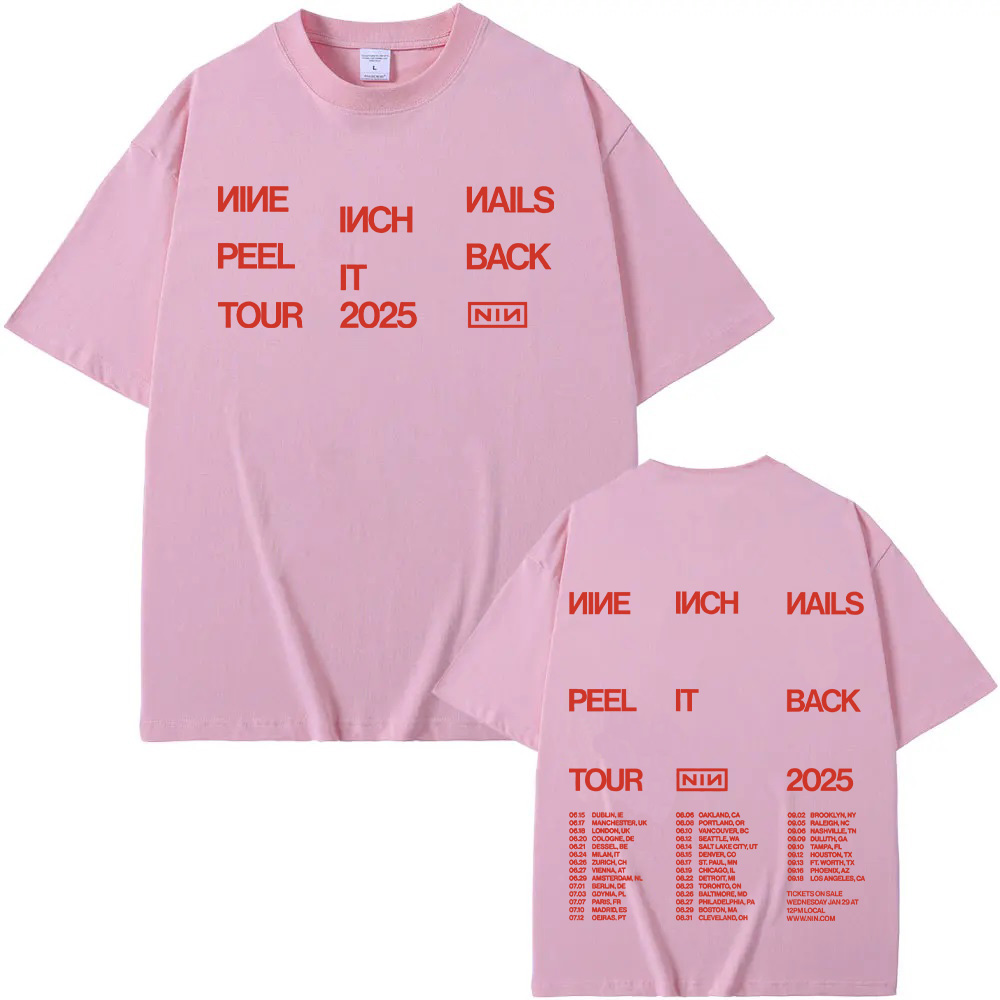 Nine inch nails peel it back tour-t-shirts til mænd og kvinder, sommer-t-shirts, blødt bomuldstøj: Xxl / Grå