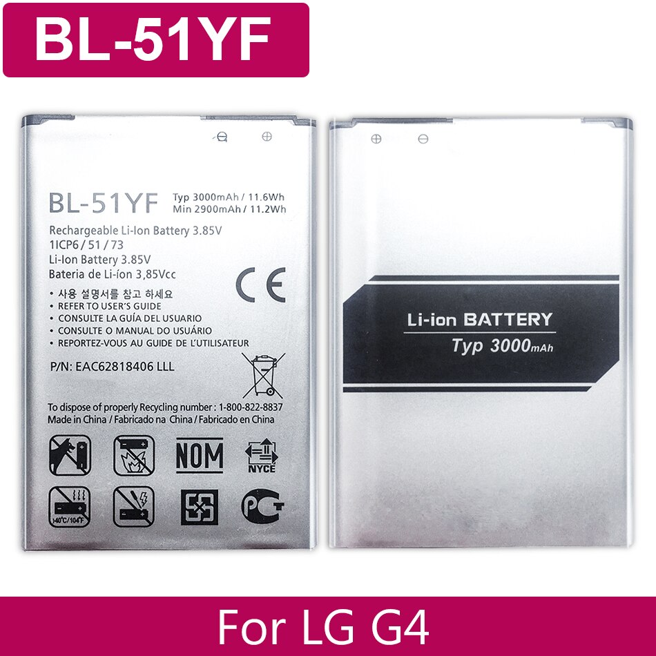 Batterij Voor Lg BL-51YF Batterij Voor Lg G4 H815 H818 H810 VS999 F500 3000Mah Supply Nummer