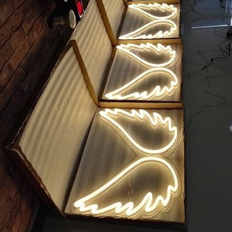 Engel vinge led neon skilt lys neon bar baggrund væg jul bryllup dekoration fe prinsesse værelse indretning neon gul