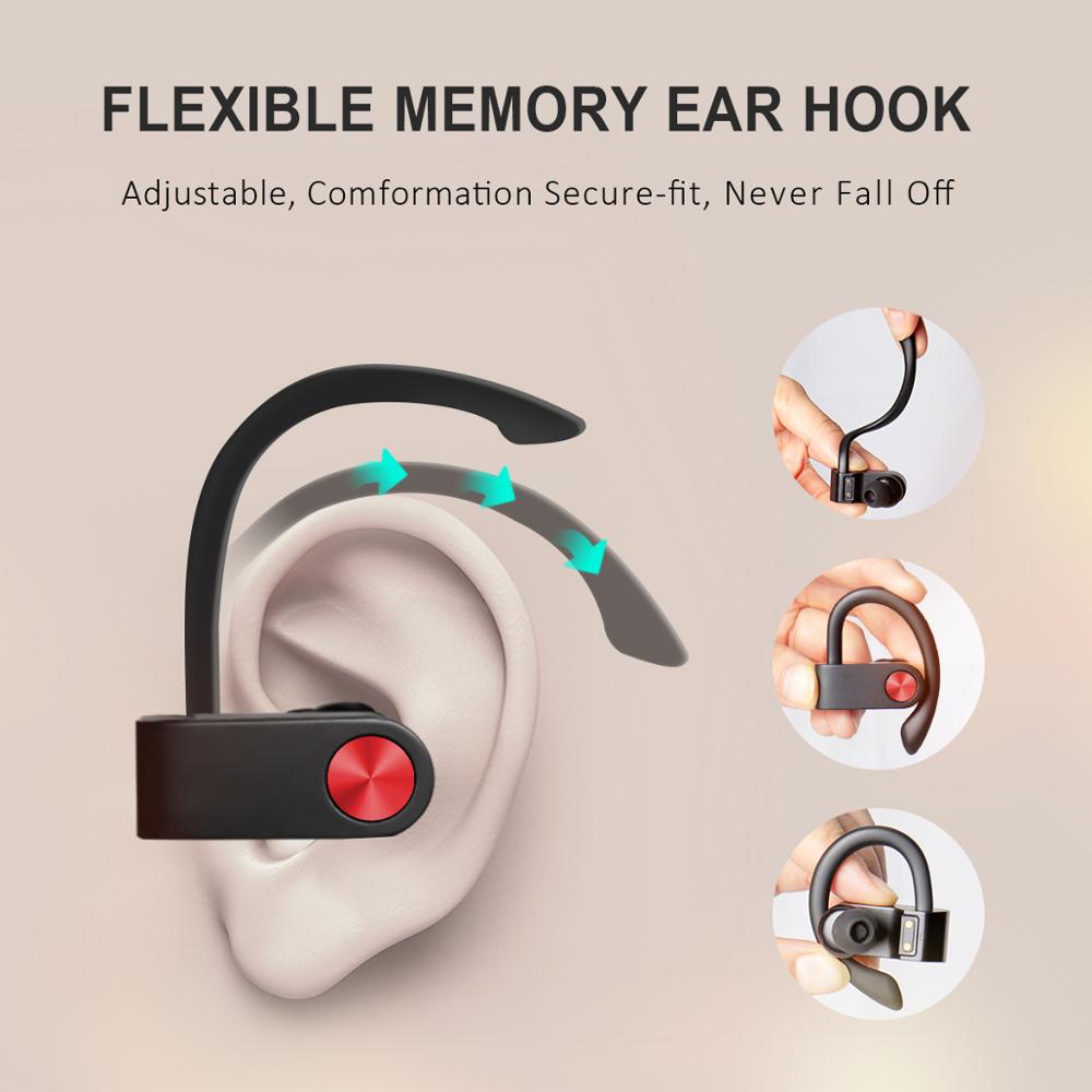 Sport Draadloze Bluetooth Koptelefoon IPX7 Waterdichte Hifi Stereo Oorhaak Headset Tws Bluetooth Oordopjes Hoofdtelefoon Voor Huawei Xiaomi