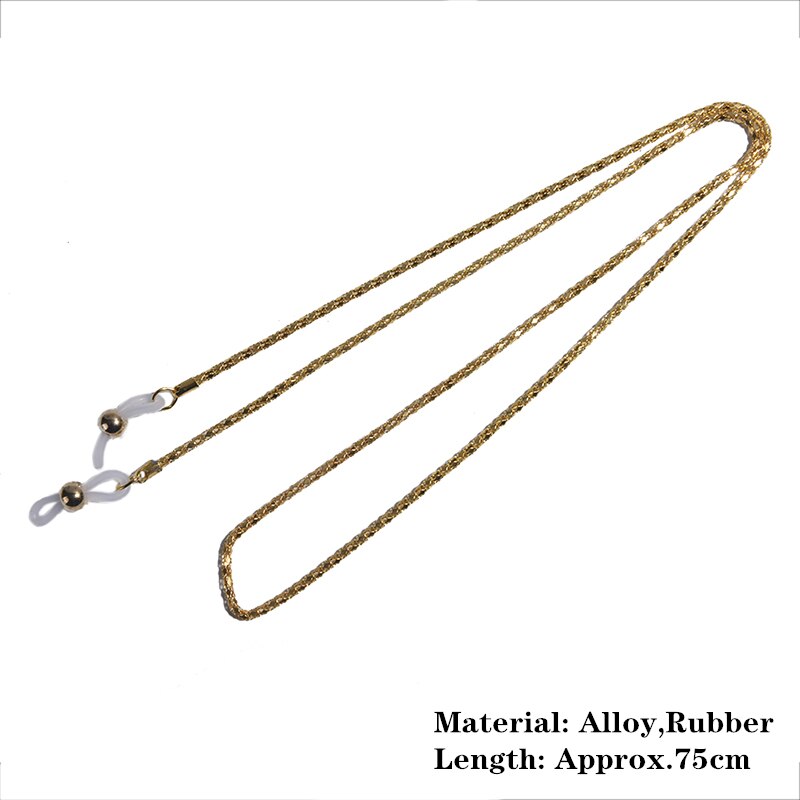 Goud zilver metalen brillenketting band brillenkettingen glazen kralen brillenkoorden koordhouder brillenkoorden: Nr. .4 -  goud