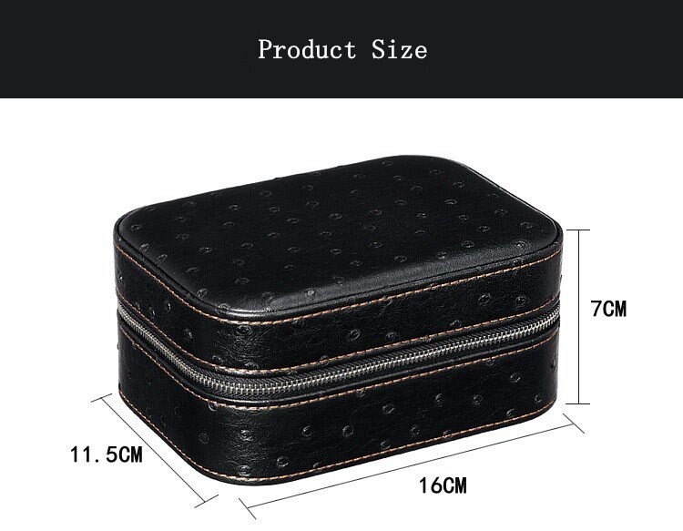 Lederen Horloge Doos Verpakking Heren Reizen Horloge Case Horloge Organizer Box Met Rits Mannen Grid Horloges Doos