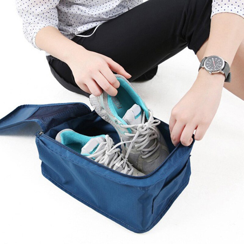 Travel Portable Waterproof Shoes Bag Organizer Storage Pouch Pocket Packing Cubes Handle Nylon Zipper Bag Accessories