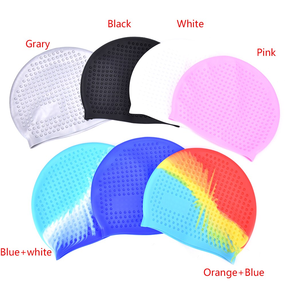 7 Colors Swimming Caps Women and Men Universal Silicone Swim Cap Waterproof Hair Ear Protect Swimming Cap JETTING