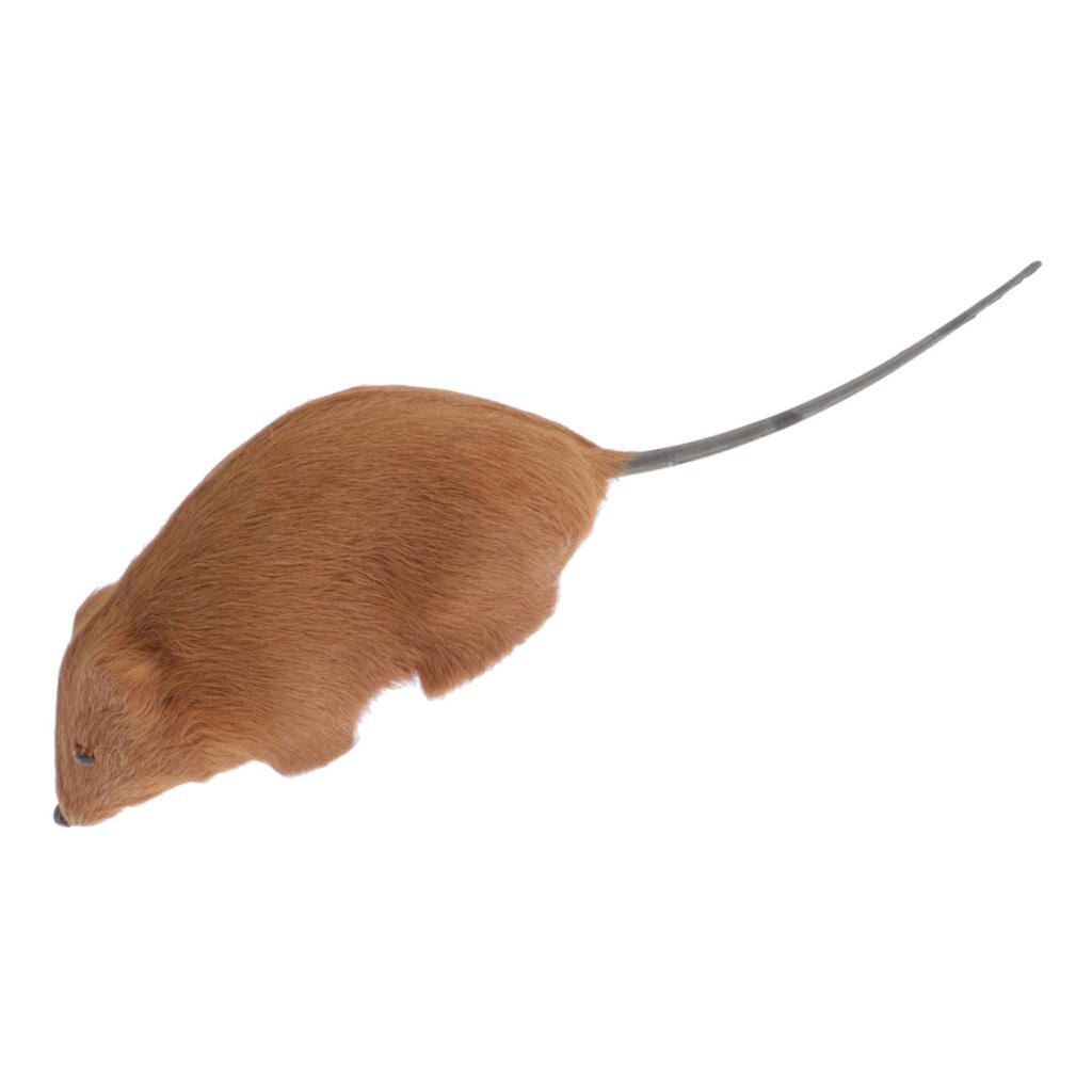 Kids Faux Fur Mouse Model Animal Figurines Handicraft Taletelling Props