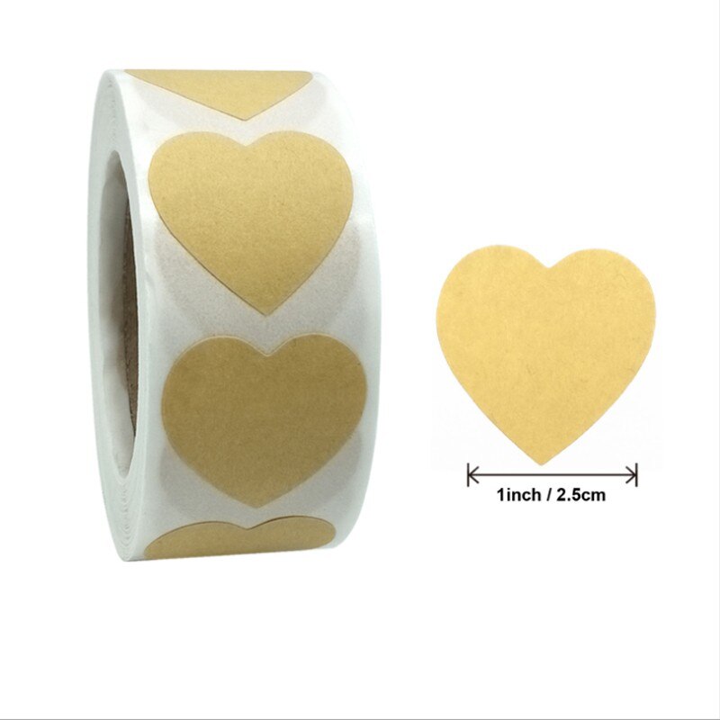 500Pcs 1 inch Roll sealing stickers round cowhide blank sticker label Kraft paper DIY Paper bag packaging 25*25mm