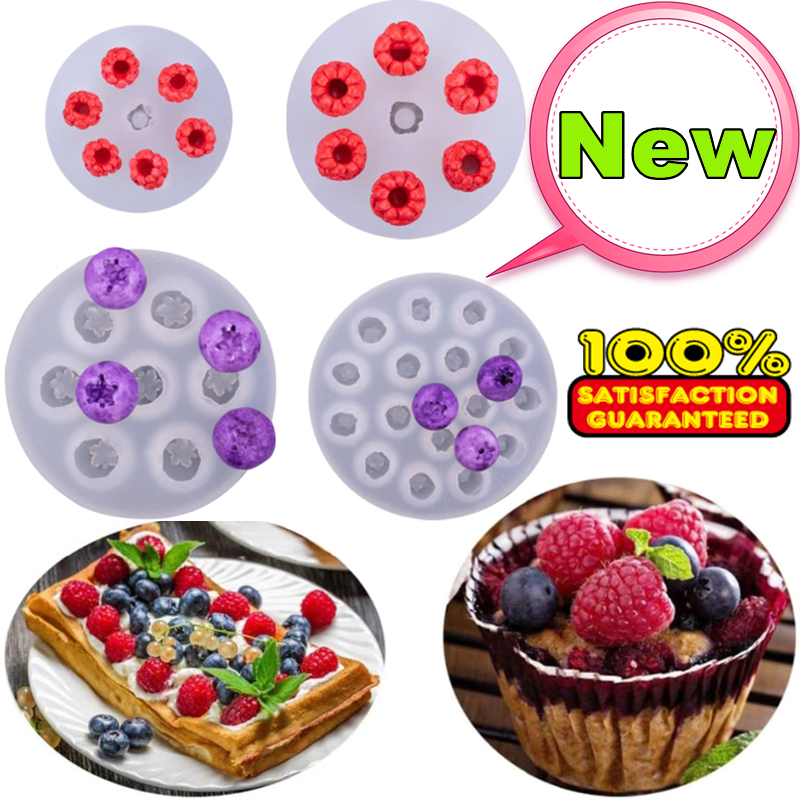 Nuova simulazione candela di frutta stampo in silicone 3D mirtillo lampone a forma di fondente stampo fai da te cioccolato stampo da forno strumento di decorazione della torta