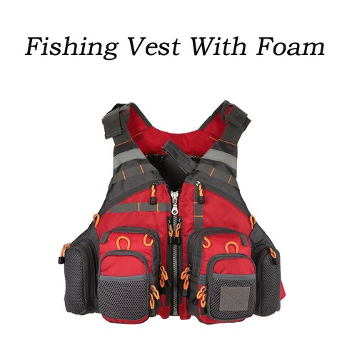 ​Lixada Outdoor Padded Fishing Life Vest Superior 209lb Bearing Safety Life Jacket Swimming Waistcoat Utility Fishing Vest: with floam Red