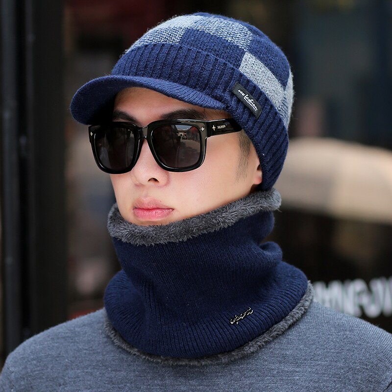 Skullies bonnets hommes chapeaux d'hiver pour hommes écharpe tricoté chapeau casquette femmes hiver Bonnet chapeau Homme Homme Gorro Bonnet casquettes de Baseball: 01