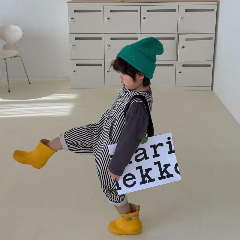 Kids Meisjes Overalls 2022 Katoen Verticale Strepen Lente Zomer Kleding Kind Jongens Mouwloze Mode Jumpuit