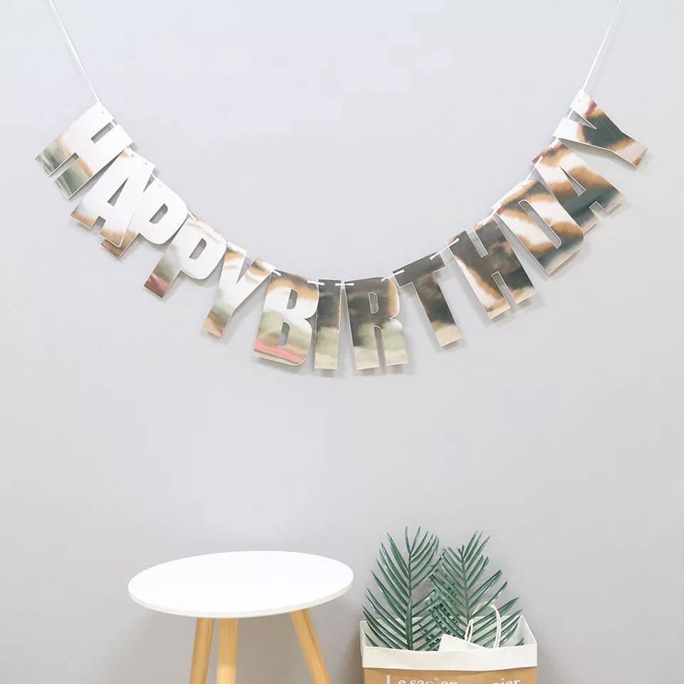 Happy Birthday Banner Bunting paper Birthday Party Hanging Garland Banner Baby Shower Decoration: Mint Green