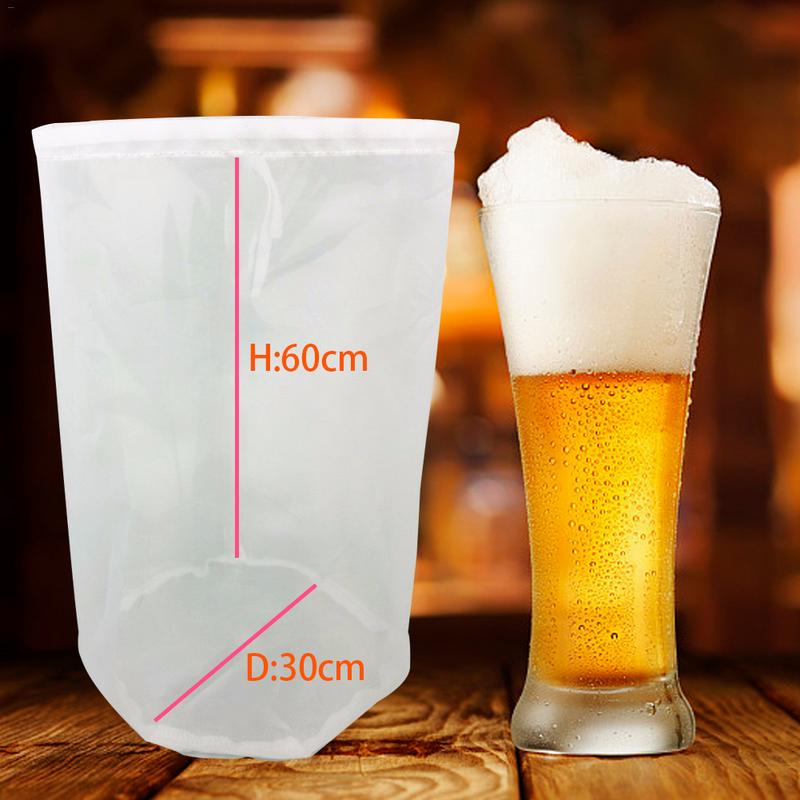 Bolsa de filtro de vino para elaboración de cerveza, 8 tamaños, para té, frutos secos, jugo, leche, nailon, filtro de red reutilizable