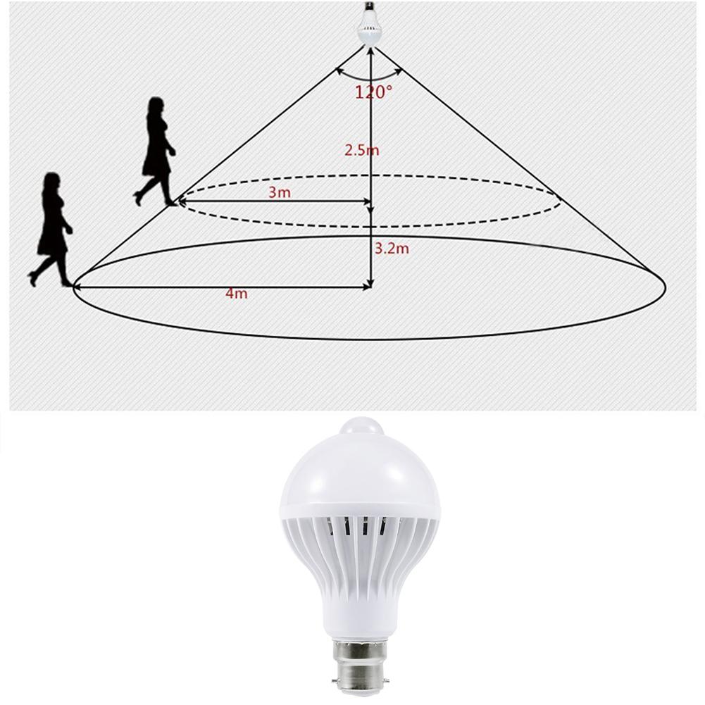 LED PIR Motion Sensor Auto Lamp Bulb Infrared Energy Light Cold White 9W Modern Interior House Use Durable