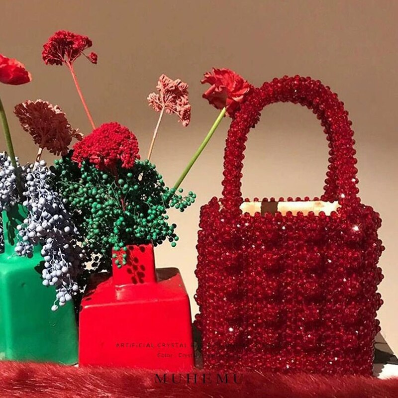 Vrouwen Parel Kralen Draagtas Acryl Clear Box Handtas Voor Vrouwen Party Vintage Kleine Avondtassen Luxe Strand sac