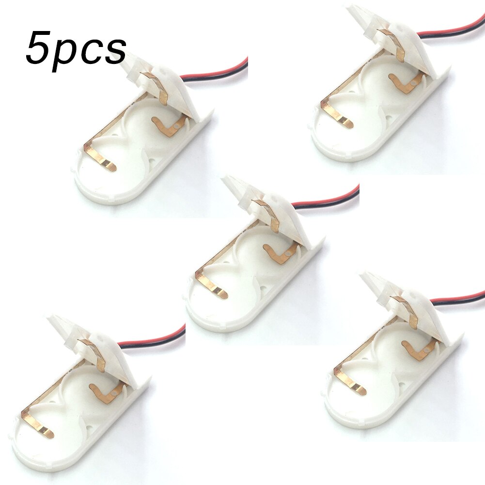 1/2/5pcs CR2032 Button Coin Cell Battery Socket Holder Case Cover With ON/OFF Switch 3V x2 6V Battery Storage Box: 5pcs white