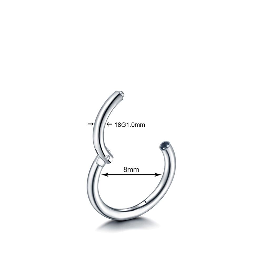 1PC Titan Nase Band Septum durchbohren Clicker 18G Klapp Segment Ringe Lippe Wendel Daith Conch Knorpel Ohrringe sexy schmuck: 18G 1.0x8mm