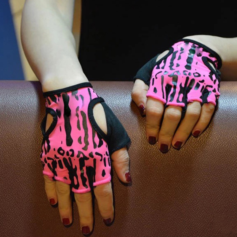 Super brand gym bodybuilding fitness handsker kvinder pink leopard print håndvægt vægtløftning crossfit handsker cykel cykel luva