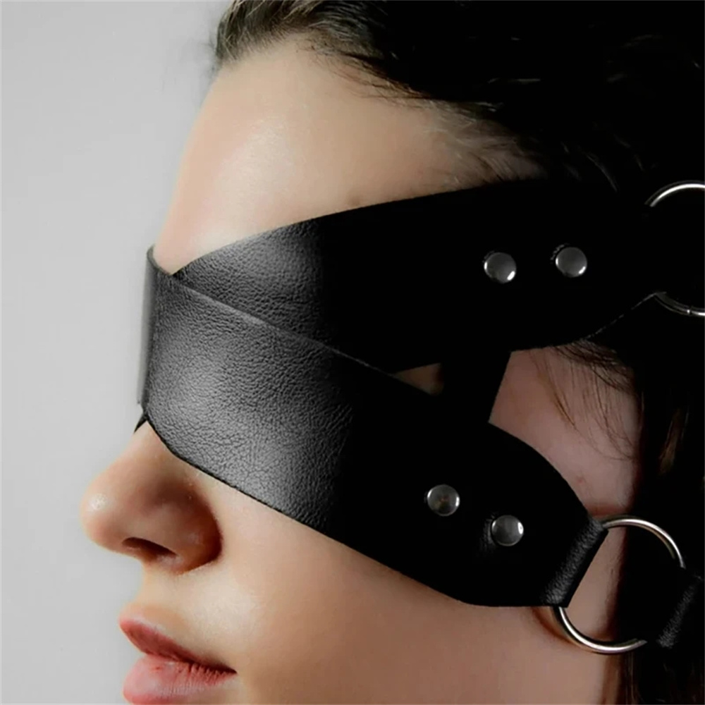 Women Sexy Leather Masks Blindfold Gothic Cosplay Mask Halloween Carnival Party Masquerade Ball Fancy Mask Accessories