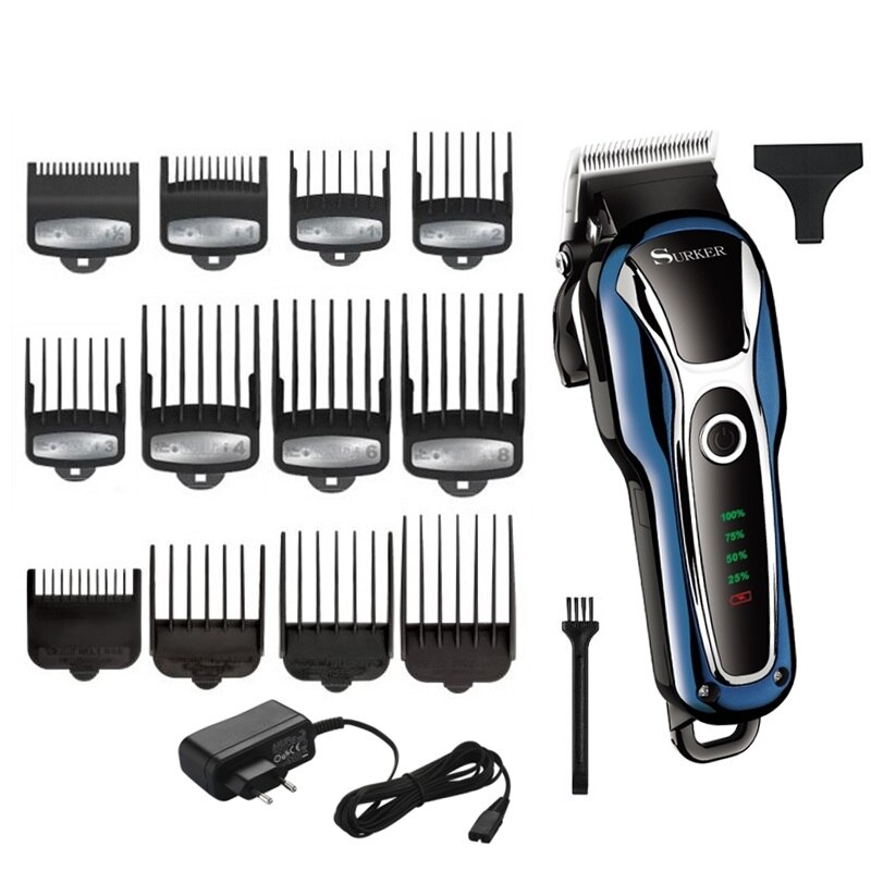 Draadloze Krachtige Tondeuse Professionele Tondeuse Mannen Haar Snijder Elektrische Haar Snijmachine Hair Cut Verstelbare Salon: 12pcs comb
