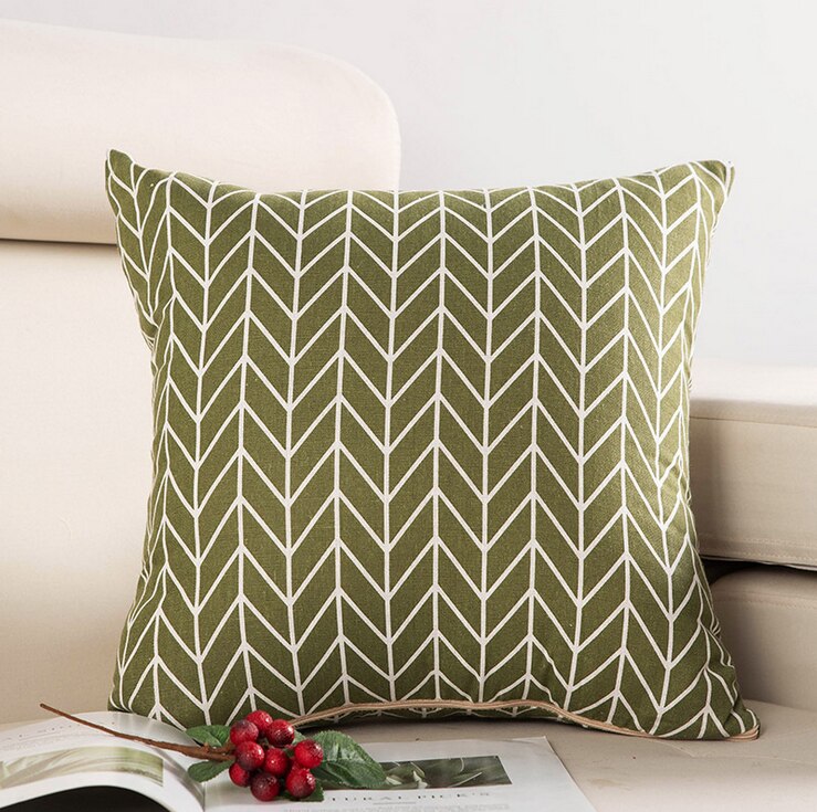 Geometrische katoenen linnen kussenhoes kussensloop banksprei modern kunstpatroon 45*45cm huisdecoratie decoratieve kussensloop: Groene pijl