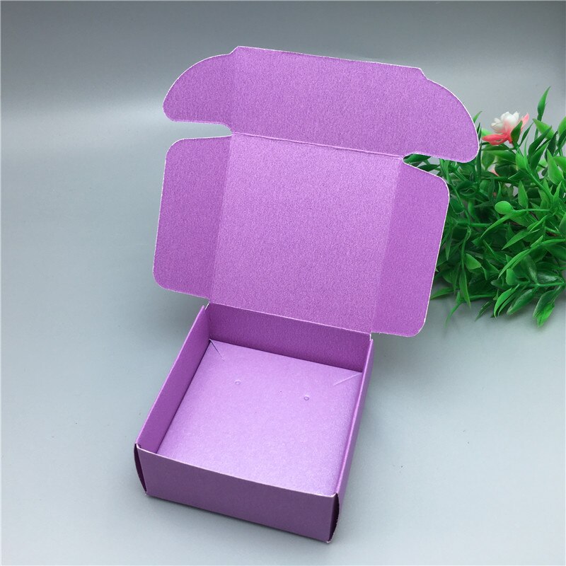 Paper Cardboard Aircraft Packing Boxes Jewelry Set Kraft Boxes Necklace Pendant Earring Displays Box: Purple 