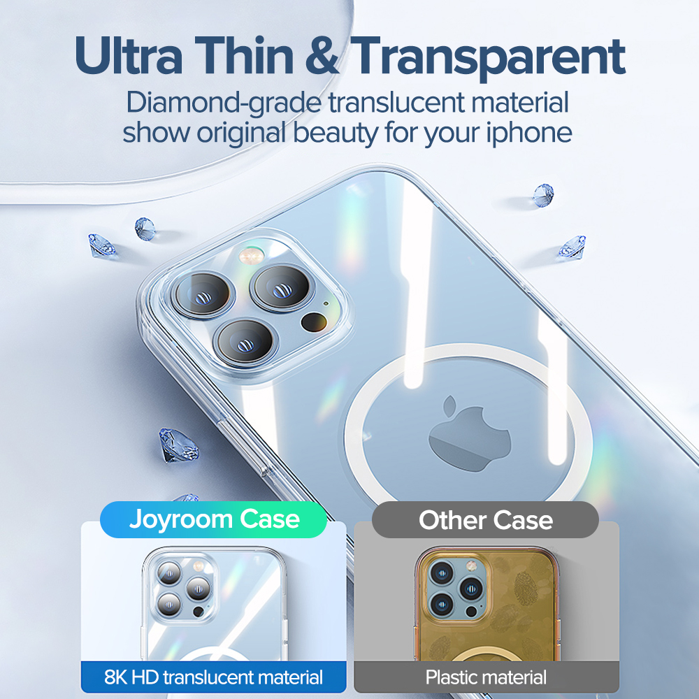 Joyroom Magnetische Case Voor Iphone 13 12 Pro Max Transparant Cover Voor Iphone 13 Pro Max Case Draadloze Oplader Magneet back Cover