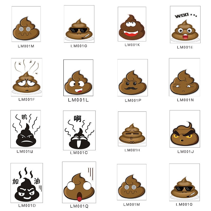 Wall Sticker Vinyl Decals Toilet Stickers Cute Poo Home Decoration Poster Toilet Cover Funny Stickers