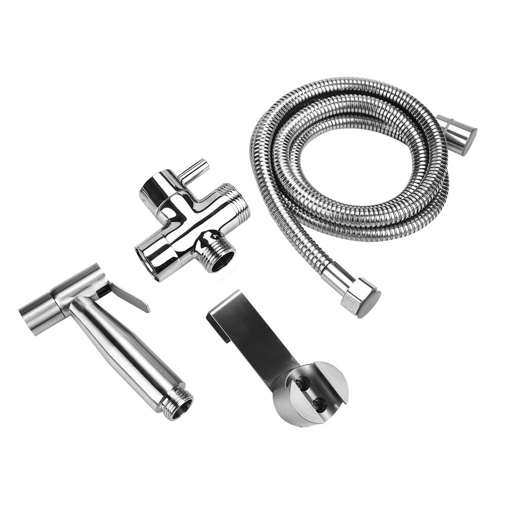 304 Rvs Handheld Bidet Spray Douchekop Badkamer Wc Adapter Slang Kit Zes Grote Functies Dames Wassen Functie