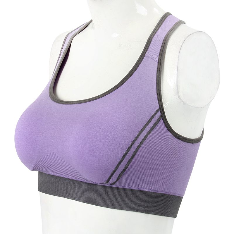 Vrouwen Naadloze Sport Tanks Top Vest Beha Push Up Voor Yoga Sport Slaap Running Fitness Kleding Paars S