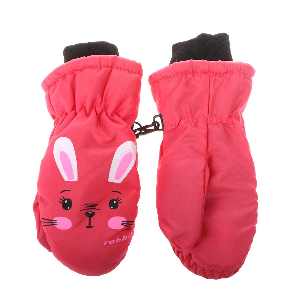 Kinderen Winter Warme Handschoenen Winddicht Voor Kinderen Jongens Meisjes Ski Fietsen Klimmen Outdoor Handschoenen Waterdicht: Hot Pink