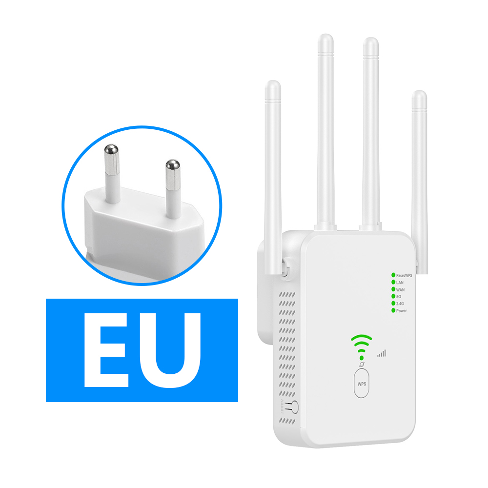 DBIT 1200Mbps Wireless WiFi Repeater Wifi Signal Booster Dual-Band 2.4G 5G WiFi Extender 802.11ac Gigabit Amplifier WPS Router: Default Title