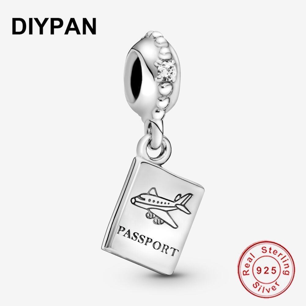 925 Sterling Zilver Paspoort Reizen Dangle Charm Fit Originele Armband Bedels Zilveren Berloque Hanger Sieraden