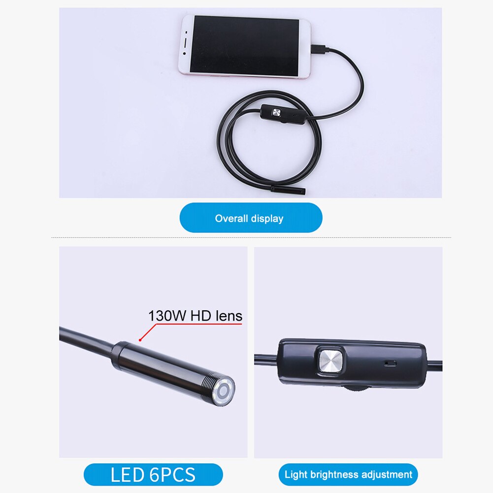 Industrial Endoscope IP67 with 6 LED Conduit Air Conditioning Pipeline Drain Sewer Inspection Waterproof Snake Camera