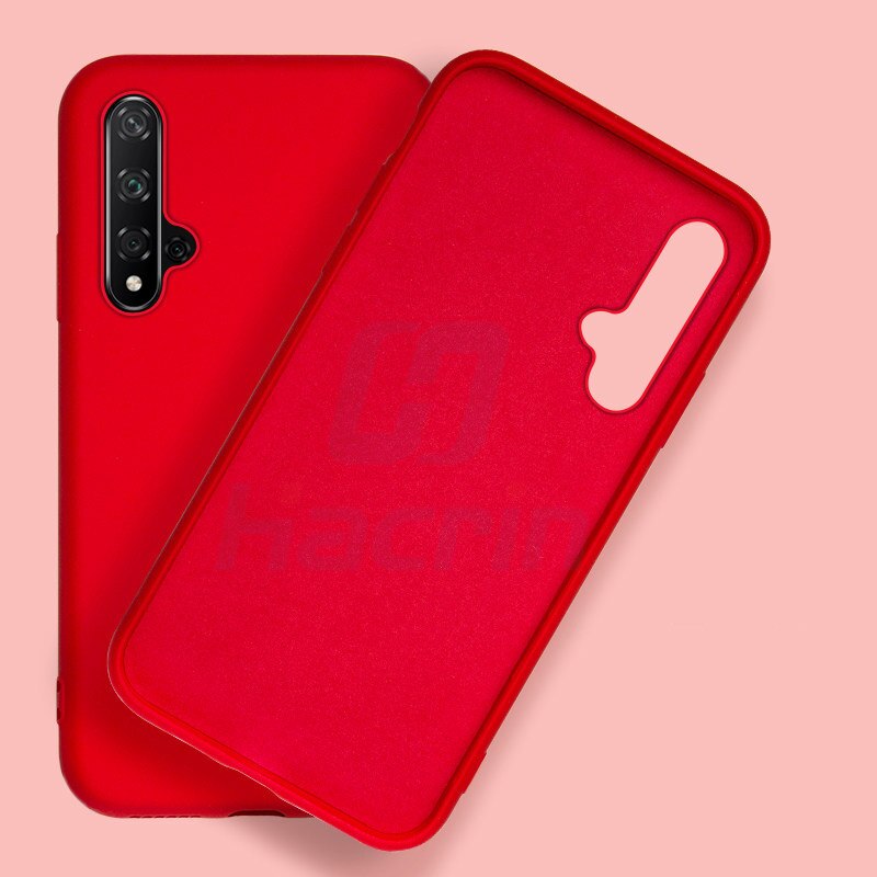 Funda de lujo Hacrin para Huawei Honor 20 Pro, funda trasera de silicona líquida de lujo para Honor 20, carcasa protectora completa: For honor 20 pro / Rojo