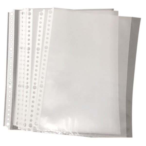 Pack of 200 A5 Clear Punched Pockets - Plastic Poly Folders: Default Title