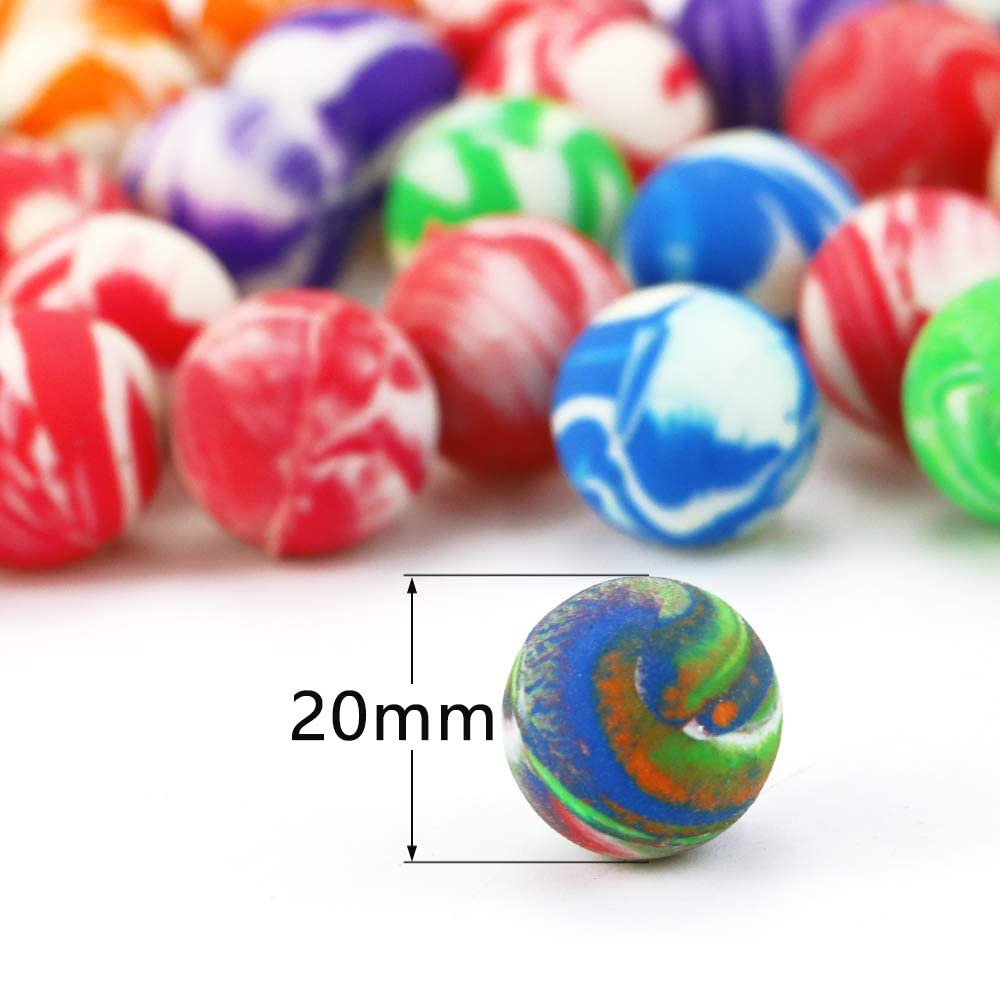 Giochi sportivi Giocattolo rimbalzante 20mm Colorato per bambini Mini palline da salto Palline rimbalzanti a spirale Palline di gomma Palline rimbalzanti