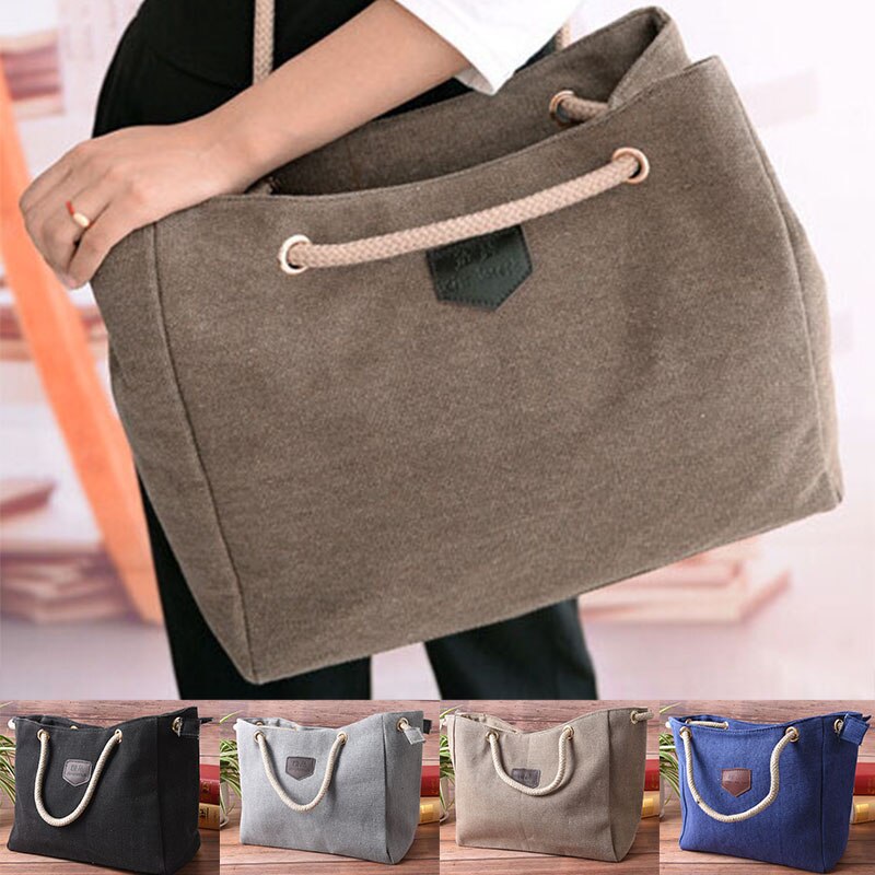 Bruin Vrouwen Canvas Schoudertas Messenger Meisje Purse Satchel Tote Lady Handtas