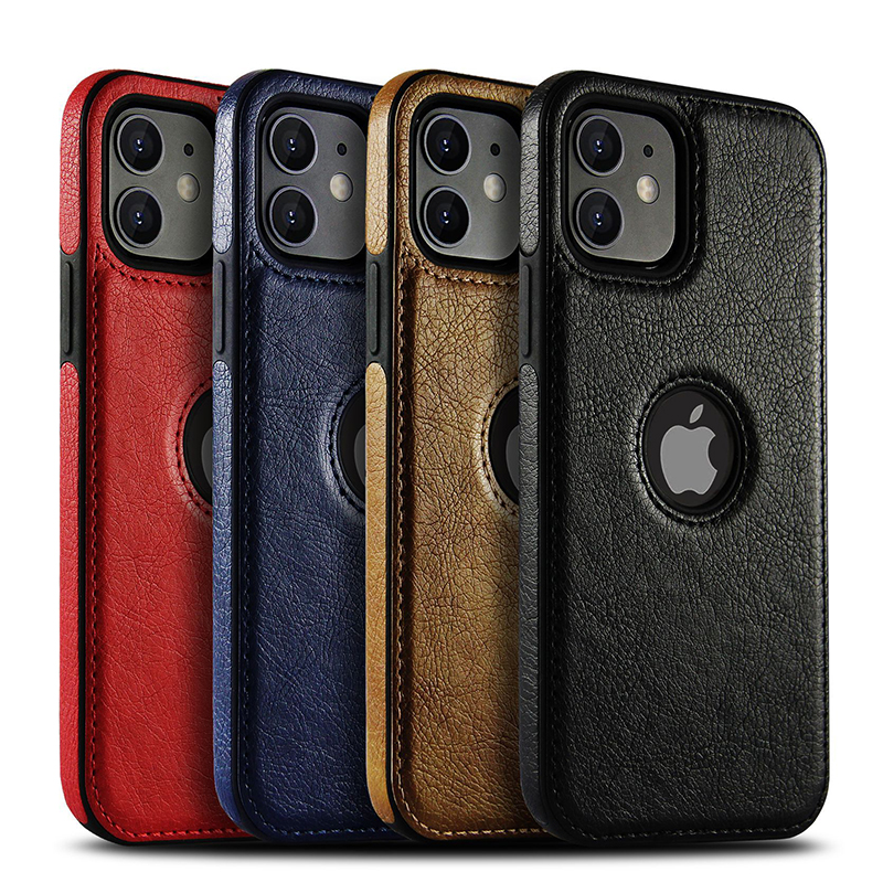 Étui de téléphone portable en cuir PU de , étui pour iPhone 11 12 13 14 15 Pro Max X XR, couverture d'affaires de luxe noire