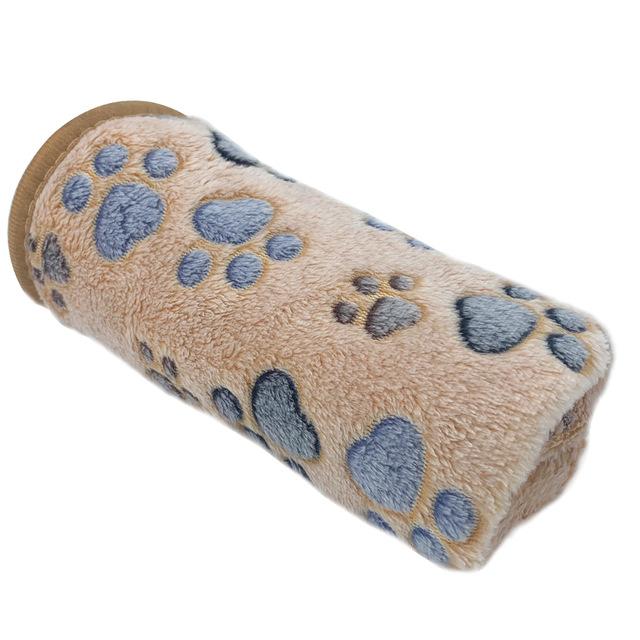 Pet Soft Warm Blanket Winter Coral Plush Paw Print Blanket Cat And Dog Mattress Medium Small Dogs Cats Coral Fleece Pet Supplies: Green / 20x20