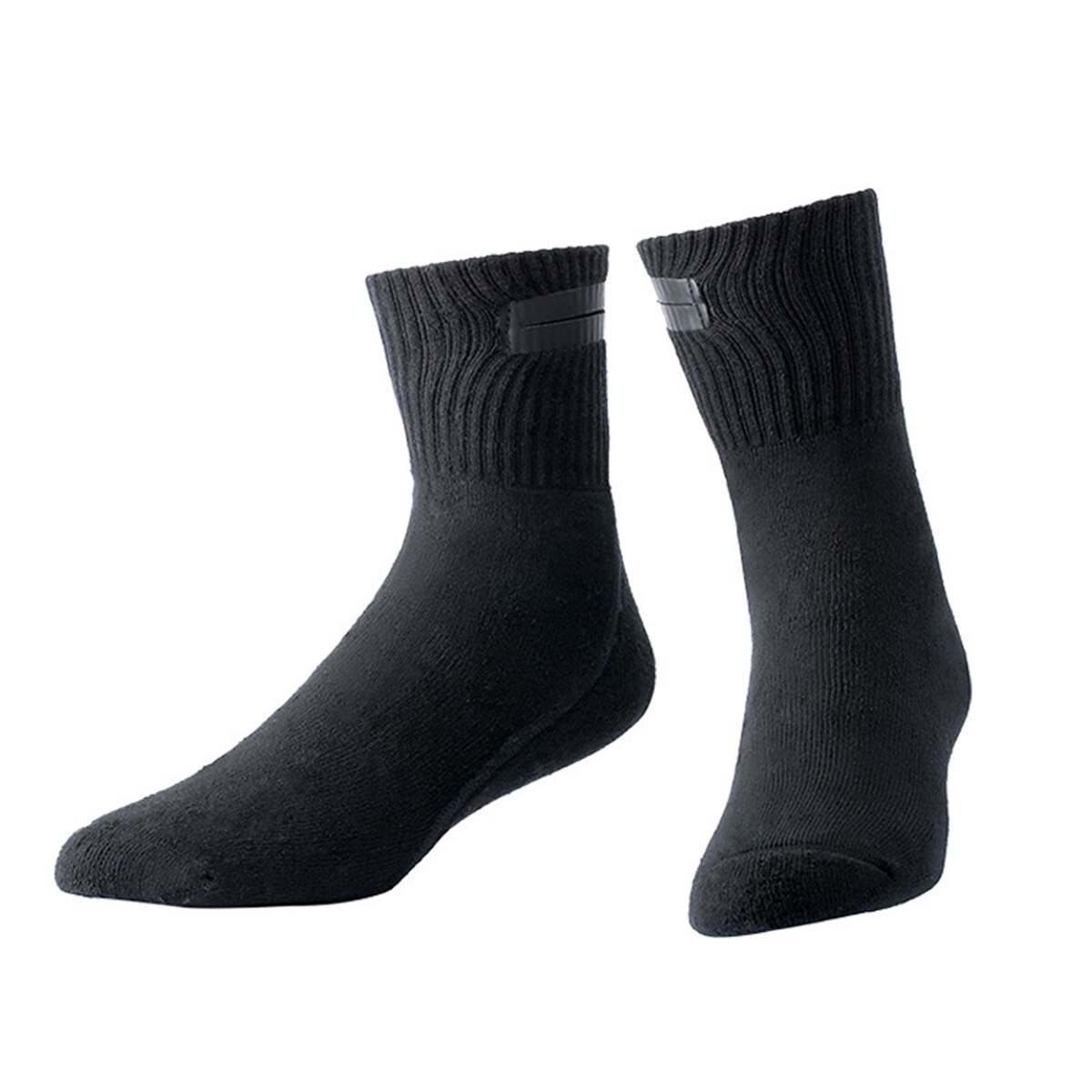 Temperaturjusterbare varmere sokker elektriske opvarmede sokker genopladelige til kvinder mænd vinter udendørs skiløb cykling sport opvarmning: M sort