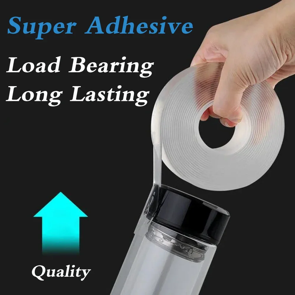 Nastro biadesivo nano super resistente Nastri adesivi impermeabili riutilizzabili trasparenti Pulibili Cucina di casa Bagno Appiccicoso 50 mm