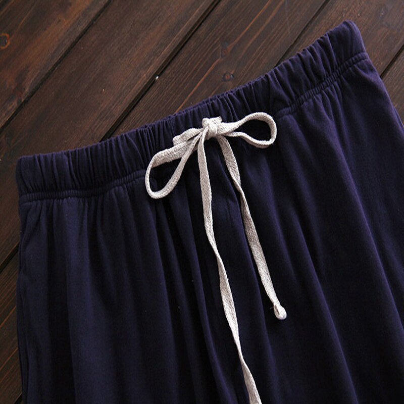 Pantalones cortos de algodón de estilo fino para hombre, 100% de manga corta, para el hogar, traje de pijama a juego de Color coreano, ropa de casa informal