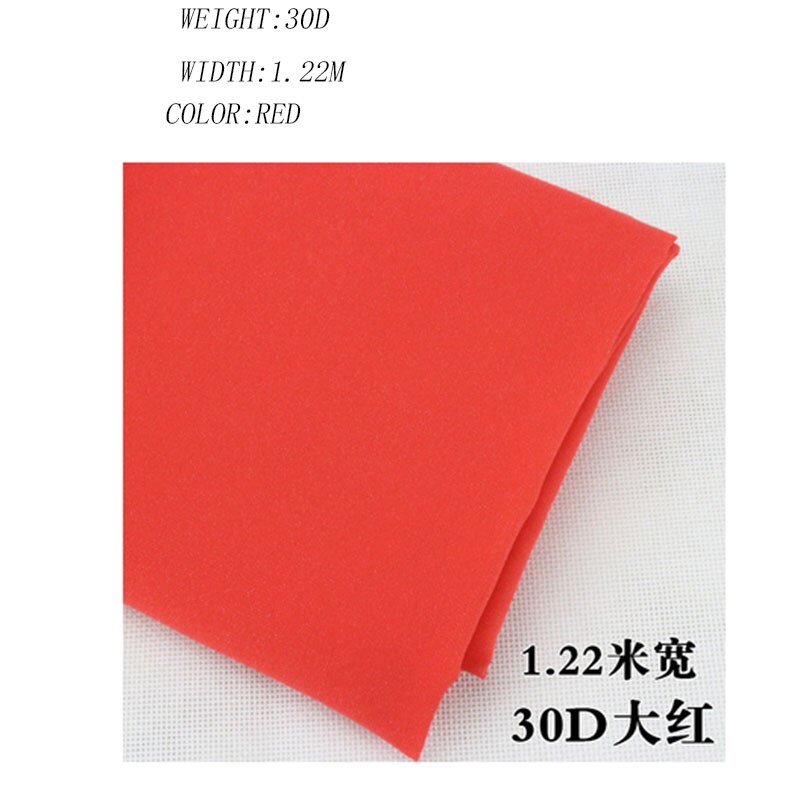 1 m/lot122-152cm30D50D75D100D200D300D kleurrijke een-side lijm geweven zijde doek interlining voor patchwork handgemaakte diy 2173: 30D red 122cm